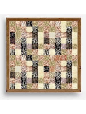 Marsilyan Soyut Ahşap Çerçeveli Tablo 50 x 50