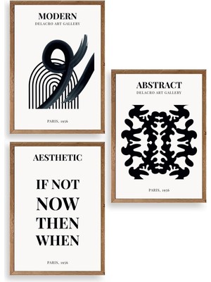 Marsilyan Modern Üçlü Ahşap Çerçeveli Tablo 30 x 40