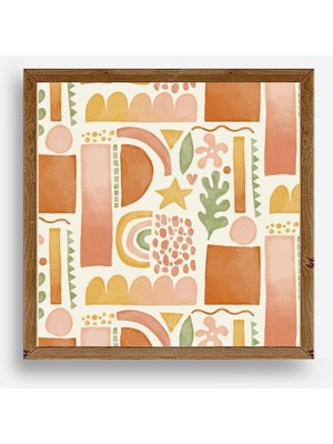 Marsilyan Soyut Ahşap Çerçeveli Tablo 50 x 50