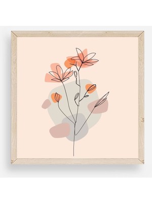 Marsilyan Çiçek Ahşap Çerçeveli Tablo 23 x 23
