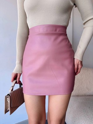 Düz Deri Etek Pudra H24468