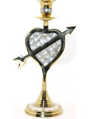 Eco Lounge Pirinç Sedefli Tekli Şamdan Model 2