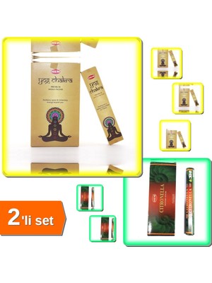 Hereveoyuncak Yog Chakra Masala Aromalı Çubuk Tütsü + Precious Citronella Aromalı Çubuk Tütsü - 2li Set B0D0J1
