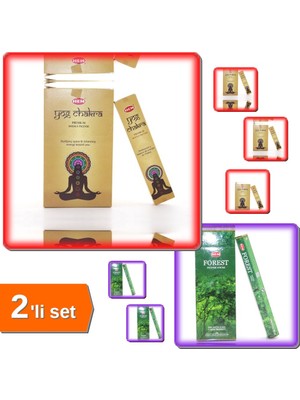 Hereveoyuncak Yog Chakra Masala Aromalı Çubuk Tütsü + Forest Aromalı Çubuk Tütsü - 2li Set H5Y9D3