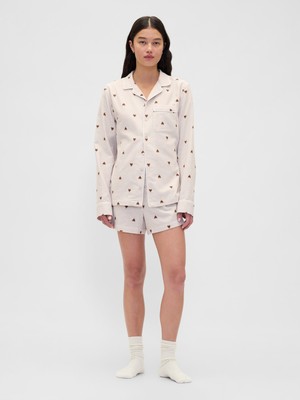 Gap Kadın Beyaz Gap Logo Flannel Boxer Şort