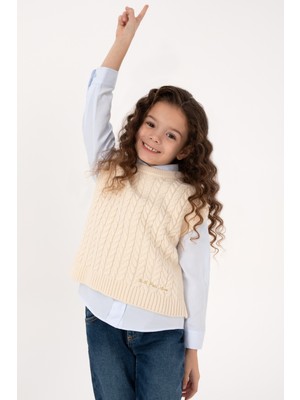 U.S. Polo Assn. Kız Çocuk Krem Örgülü Süveter 50316290-VR256