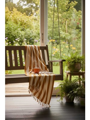 bebekokusu Doğal Pamuk , Yumuşak , Çok Amaçlı Örtü , Çift Kişilik Pike , Koltuk Örtüsü 280 x 300 cm - Karamel