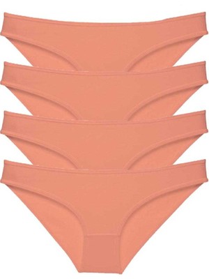 Leopardess 4 adet Süper Eko Set Likralı Kadın Slip Külot Pudra