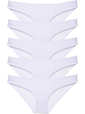 Leopardess 5 adet Süper Eko Set Likralı Kadın Slip Külot Beyaz
