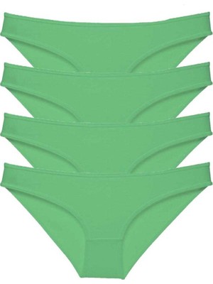 Leopardess 4 adet Süper Eko Set Likralı Kadın Slip Külot Yeşil