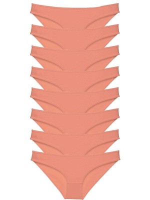 Leopardess 8 adet Süper Eko Set Likralı Kadın Slip Külot Pudra