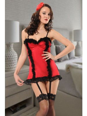 Elma Shop Kırmızı Siyah Jartiyer Takım