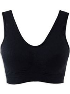Elma Shop Siyah Dikişsiz Kadın Pedli Sütyen Korse