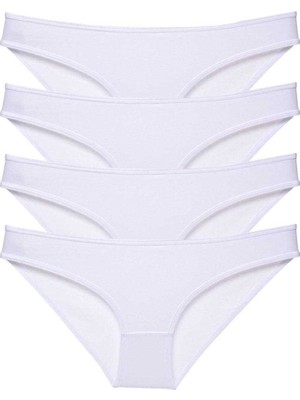 Leopardess 4 adet Süper Eko Set Likralı Kadın Slip Külot Beyaz
