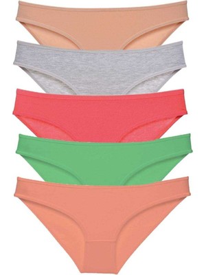 Leopardess 5 adet Eko Set Likralı Kadın Slip Külot Soft Renkler