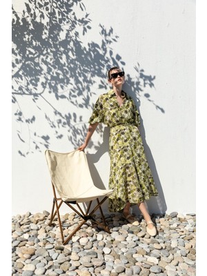 Kameya Çiçek Desenli Elbise 25S40725