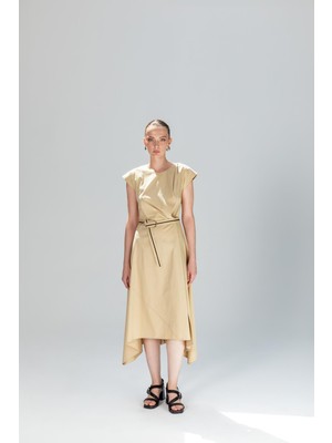 Kameya Kemerli Asimetrik Elbise 25S40765