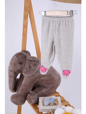 Baby Hola Kadife Oyuncaklı Kız Erkek Bebek Çocuk Pantolon Fuşya AYI03-1521