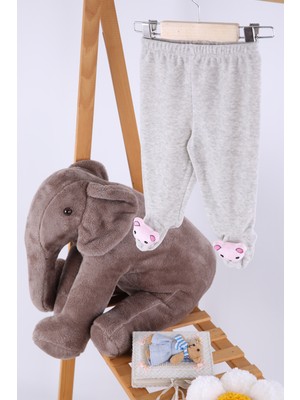 Baby Hola Kadife Oyuncaklı Kız Erkek Bebek Çocuk Pantolon Pembe AYI03-1521