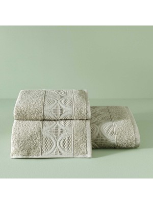 Taç Boutique Taç Butik Patagonya Pamuk Yüz Havlusu Bej 50x85