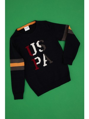 U.S. Polo Assn. Erkek Çocuk Lacivert Bisiklet Yaka Kazak 50317165-VR033