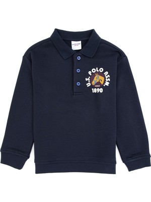 U.S. Polo Assn. Erkek Çocuk Açık Lacivert Polo Yaka Sweatshirt 50316597-VR059