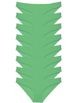 Leopardess 8 adet Süper Eko Set Likralı Kadın Slip Külot Yeşil