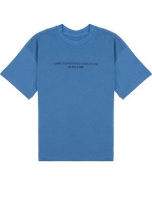 U.S. Polo Assn. Erkek Çocuk Mavi Bisiklet Yaka Tişört 50325150-VR036