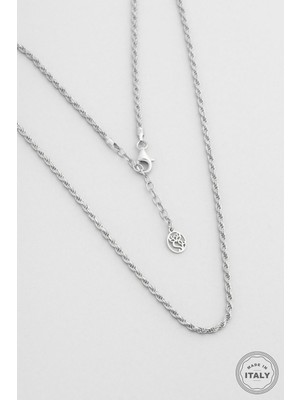 So CHIC Milano 18 Ayar Beyaz Altın Kaplama 43 Cm Gümüş İtalyan Kolye