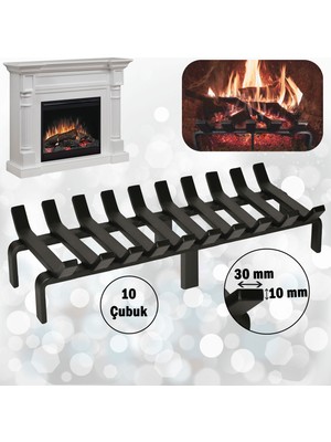 Aktepe Group Şömine Izgarası 60 cm x 32 cm 10 Çubuklu Ekstra Dar Gözlü Izgara