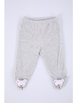 Baby Hola Kadife Oyuncaklı Kız Erkek Bebek Çocuk Pantolon Beyaz AYI36-1521