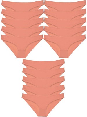 Leopardess 15 adet Süper Eko Set Likralı Kadın Slip Külot Pudra