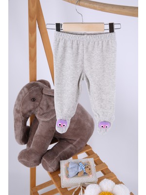 Baby Hola Kadife Oyuncaklı Kız Erkek Bebek Çocuk Pantolon Mor BAYKUŞ69-1521