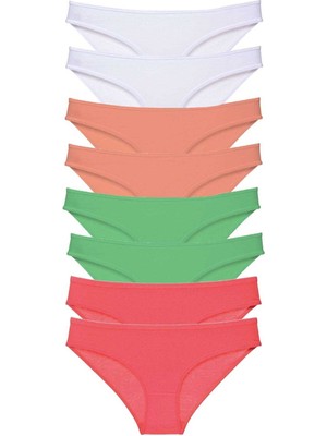 Leopardess 8 adet Süper Eko Set Likralı Kadın Slip Külot