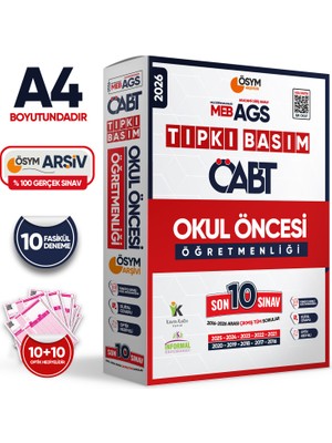 Karakutu Yayınları 2026 MEB-AGS ÖABT OKUL ÖNCESİ Öğretmenliği ÖSYM Tıpkı Basım 10lu Deneme Paketi Türkiye Geneli
