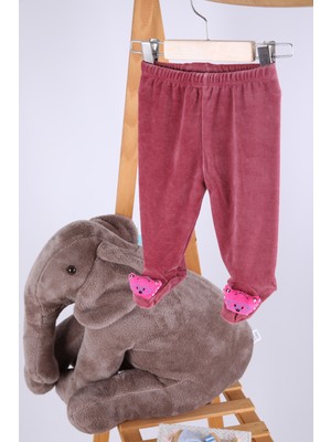 Baby Hola Kadife Oyuncaklı Kız Erkek Bebek Çocuk Pantolon Fuşya Gözlüklü KEDI69-1521