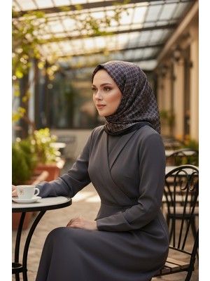 Afvente Mozaik Desen Bordo Soft Pamuk Eşarp