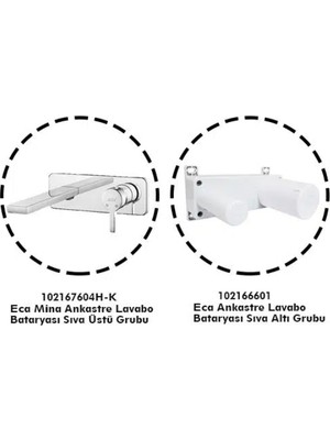 E.c.a Mina Ankastre Lavabo Bataryası Set/tek Rozet (102167604H-K+102166601)