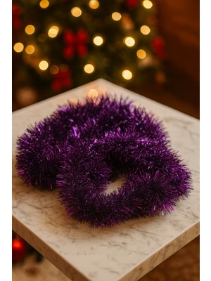 Okavango Yılbaşı Ağacı Süsü Çam Ağacı Süsü Tüylü Süs Çok Amaçlı Kullanım Garland (Mor)