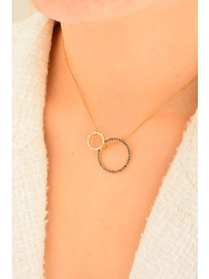 CEBECİ Cebeci 14 Ayar Siyah Çemberli Altın Kolye