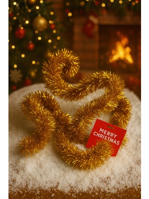 Okavango Yılbaşı Ağacı Süsü Çam Ağacı Süsü Tüylü Süs Çok Amaçlı Kullanım Garland (Gold)