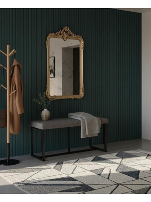 Özcan Mobilya Aksesuar 105×40 Siyah Metal Ayaklı Bench Puf Bank Antre Mutfak Salon Yatak Odası Puf Bank 105×40