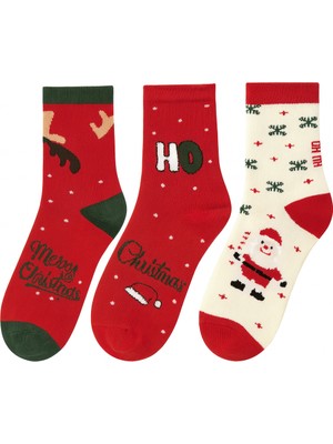 Okavango 3'lü Yılbaşı Çorapları, Yılbaşı Desenli Renkli Çorap, Yılbaşı Çorabı, Erkek Çorabı, Kadın Çorabı, Yılbaşı Hediyesi, Yılbaşı Süsü (36-40)