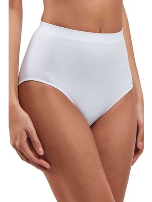 Leopardess Yüksek Bel Dikişsiz İz Yapmaz Slip Külot Beyaz