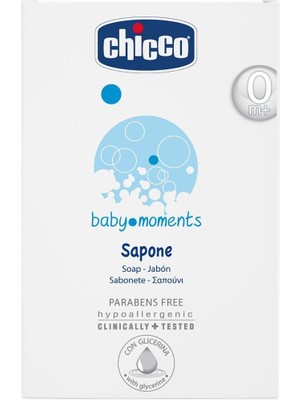 Chicco Baby Moments 100 gr Nemlendirici Sabun Hassas Ciltler İçin Beyaz Renkli