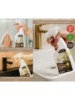 Deante BANYO AKSESUARLARI İÇİN TÜM KAPLAMALARLA UYUMLU GÜVENLİ YÜZEY TEMİZLEYİCİ – PARLATICI VE KORUYUCU