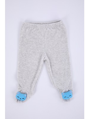 Baby Hola Kadife Oyuncaklı Kız Erkek Bebek Çocuk Pantolon Mavi AYI36-1521