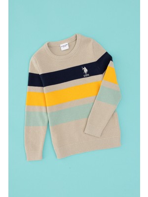 U.S. Polo Assn. Erkek Çocuk Taş Melanj Bisiklet Yaka Kazak 50317160-VR225