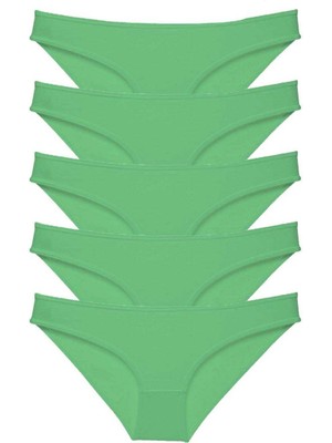 Leopardess 5 adet Süper Eko Set Likralı Kadın Slip Külot Yeşil