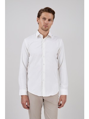 Paco Romano Erkek Slim Fit Ekru Gömlek
